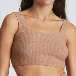 Everlane The Cozy-Stretch Knit Crop Tank - Camel S